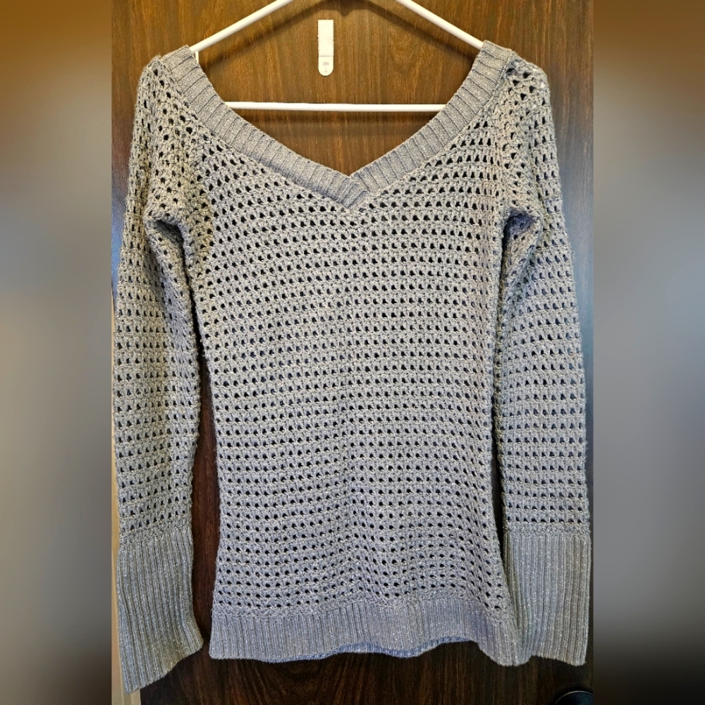 Gray V-Neck Women's Sweater